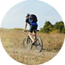 Image showing someone riding a bike using the Ventapak backpack spacer mesh