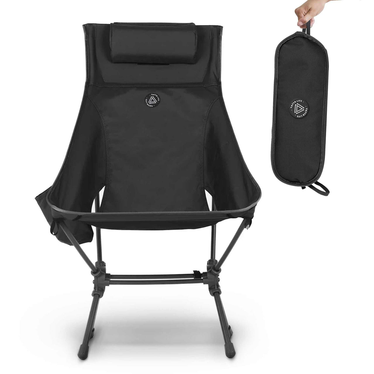 High Back Ultralight Folding Camping Chairs With Storage Pouches by YATTA