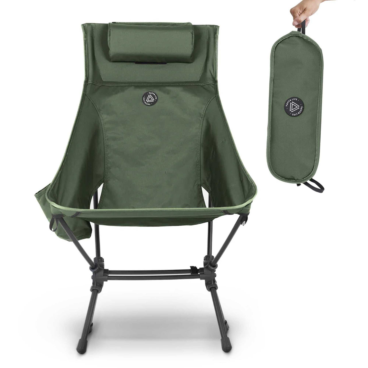 High Back Ultralight Folding Camping Chairs With Storage Pouches by YATTA